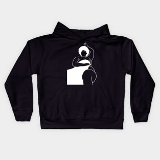 Body lines four - white Kids Hoodie